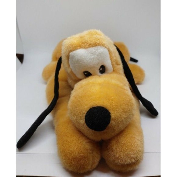 Disney Parks PLUTO Soft Plush Stuffed Bean Bag Dog Animal Doll 14" Green Collar - Picture 3 of 9